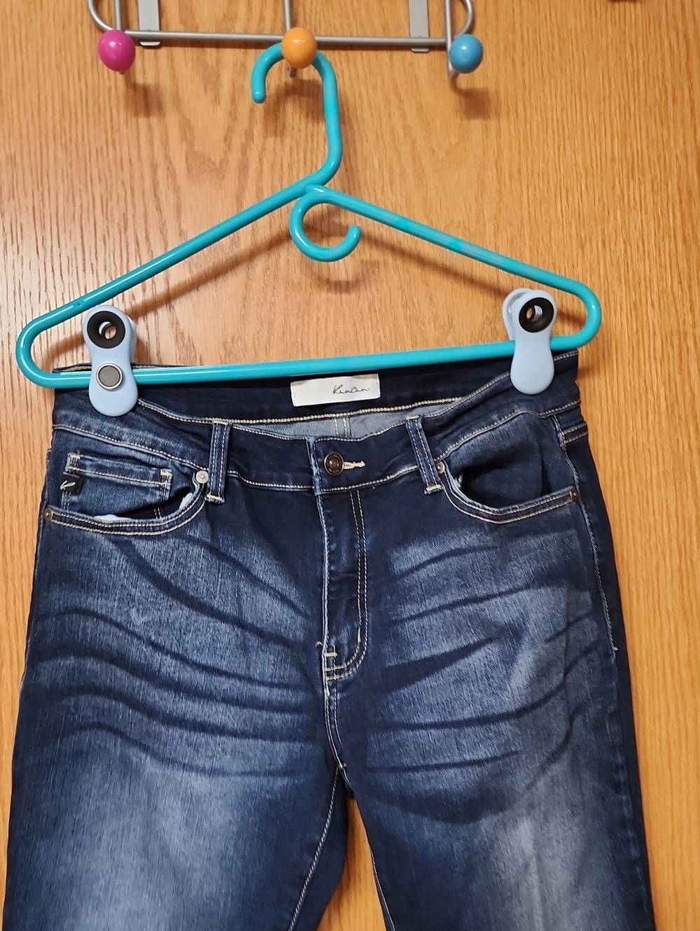 Kancan Dark Blue Women's Stretch Skinny Jeans 30x28 number 2096 - Picture 6 of 7